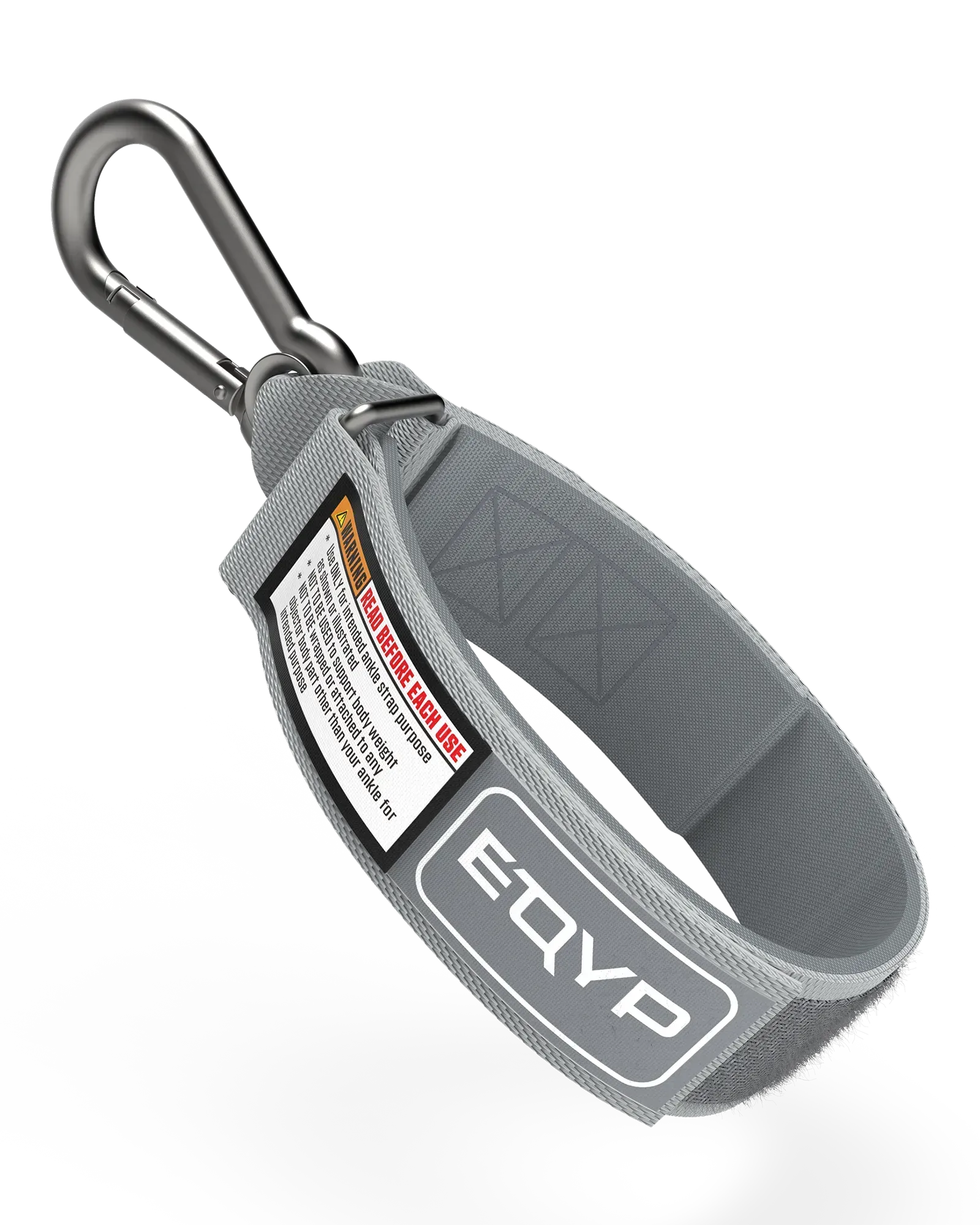 EQYP gray Power Tubes ankle strap with carabiner clip