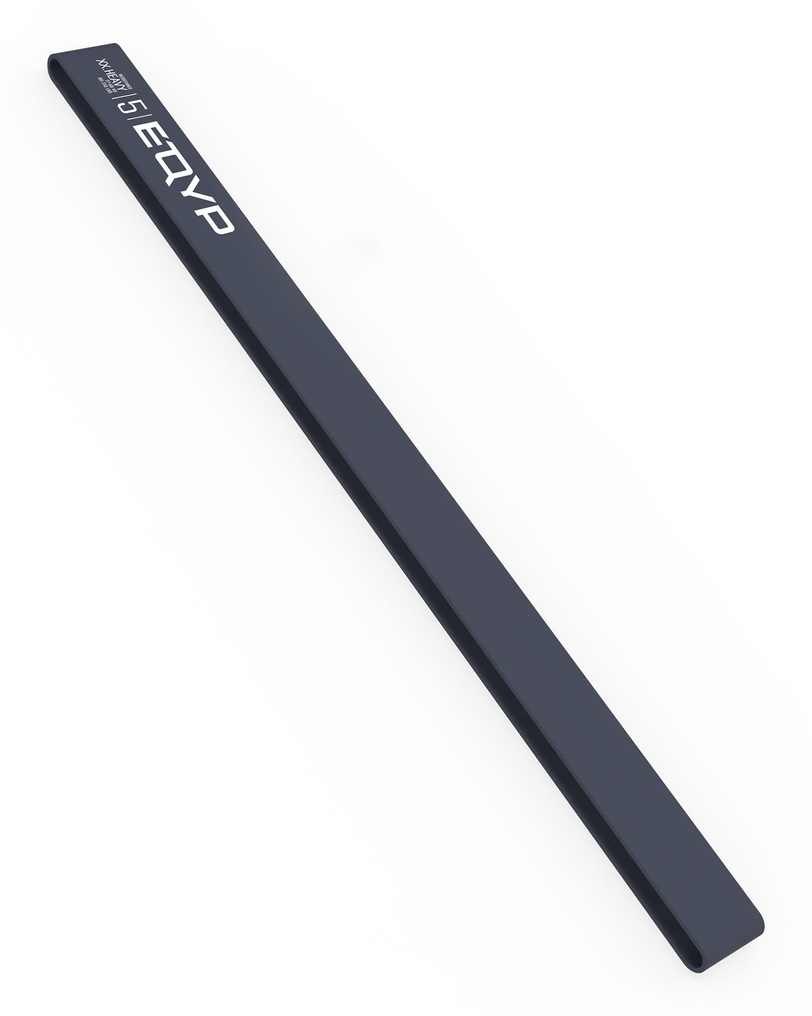 EQYP dark gray elastic wide super band folded flat, labeled XX.Heavy, 27–68 KG / 60–150 LBS, Level 5 Super Bands 60-150 lbs resistance exercise loop