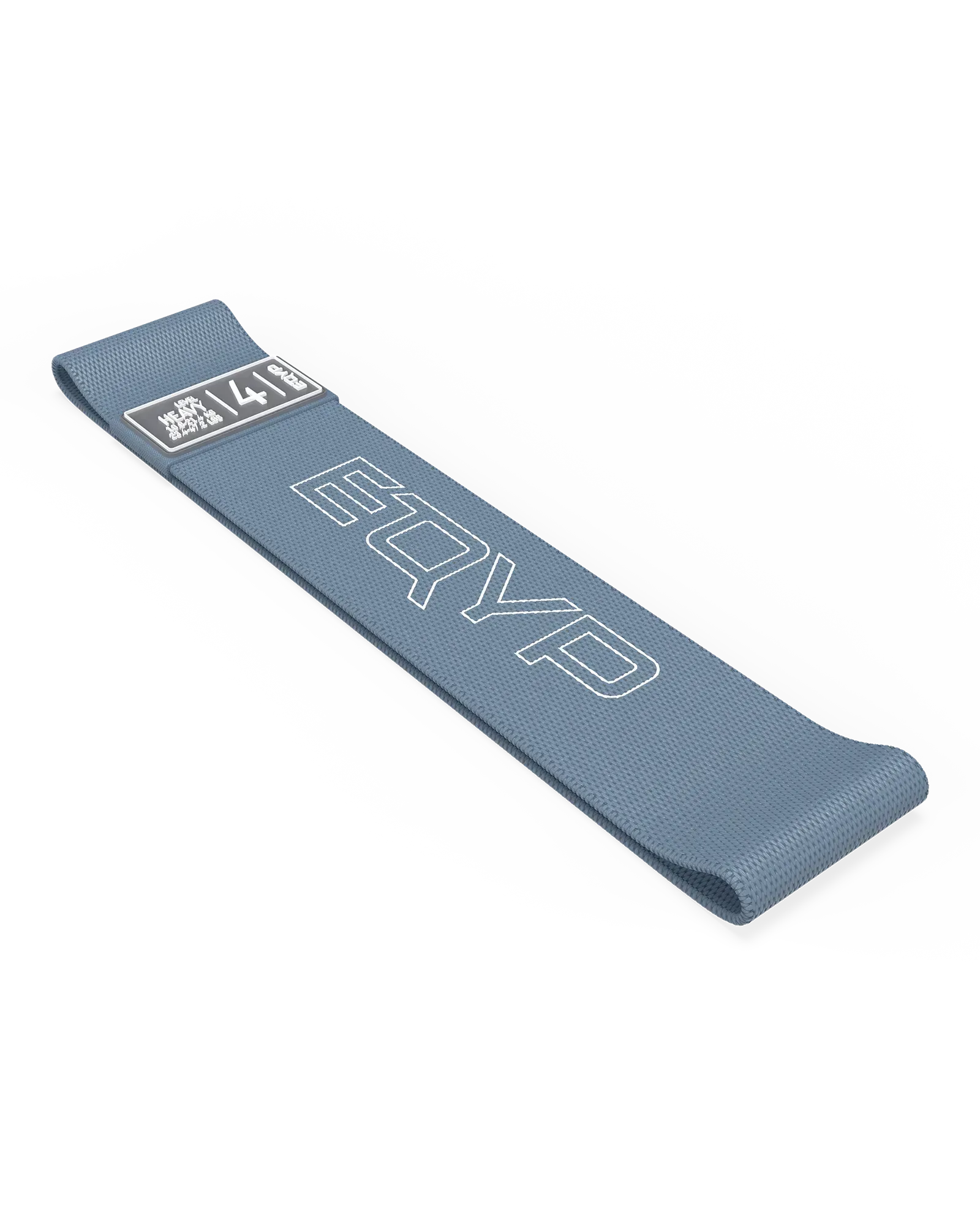 EQYP blue elastic wide squat band folded flat, labeled Heavy, 10.6–21.4 KG / 23.4–47.2 LBS, Level 4