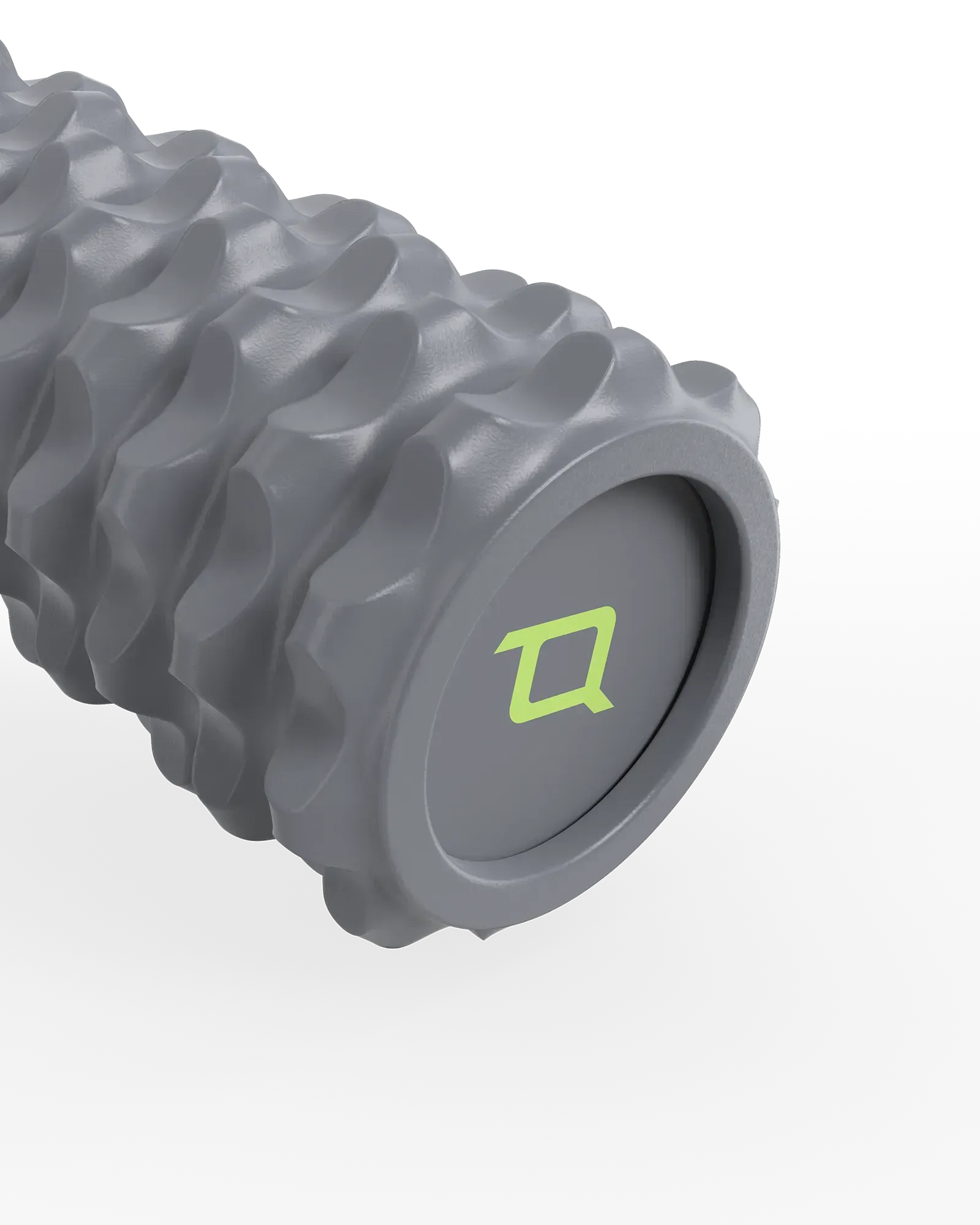 Close up of EQYP extreme 12 Inch Foam Roller for muscle recovery with ergonomic shape and variable surface