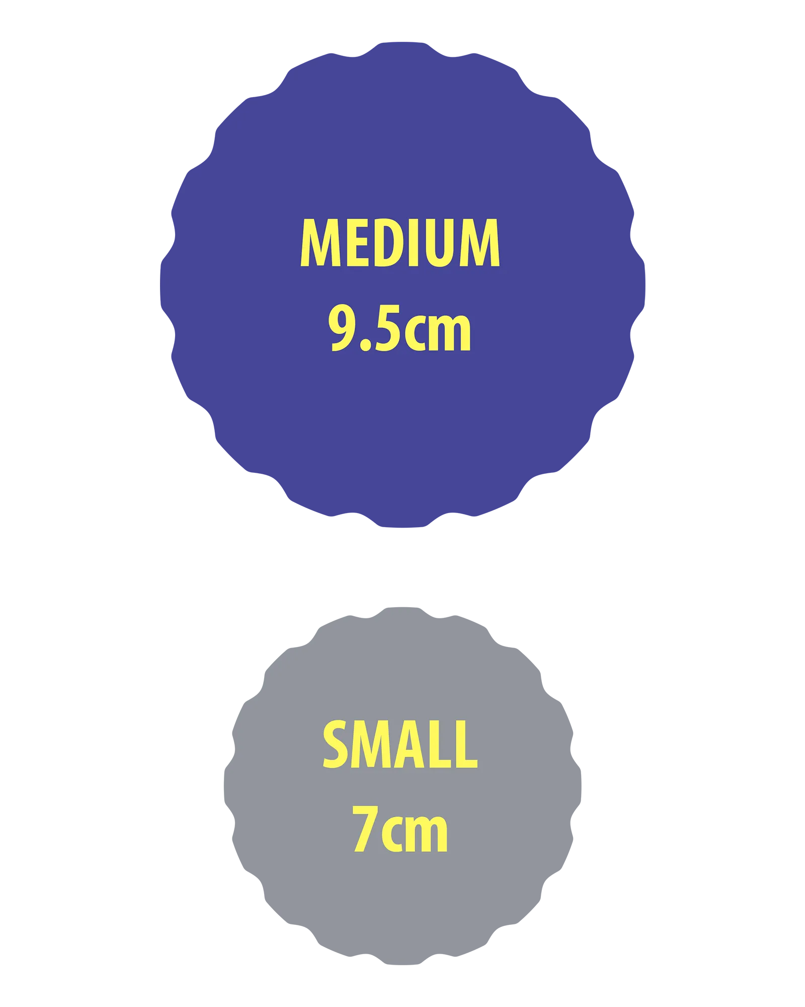 Medium massage ball with 9.5cm diameter for muscle recovery. Small massage ball with 7cm diameter for muscle recovery.