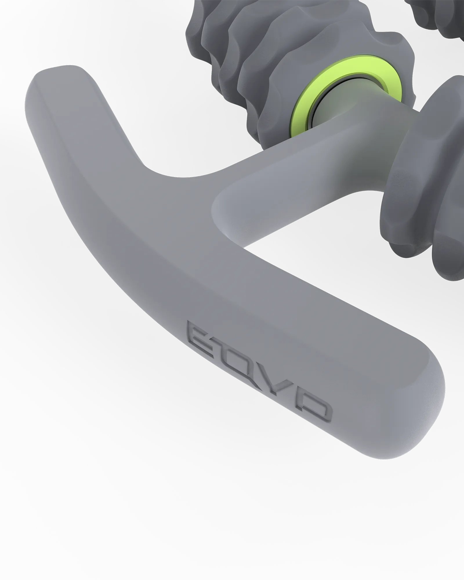 Closeup of muscle compressor with 4-point massage rollers
