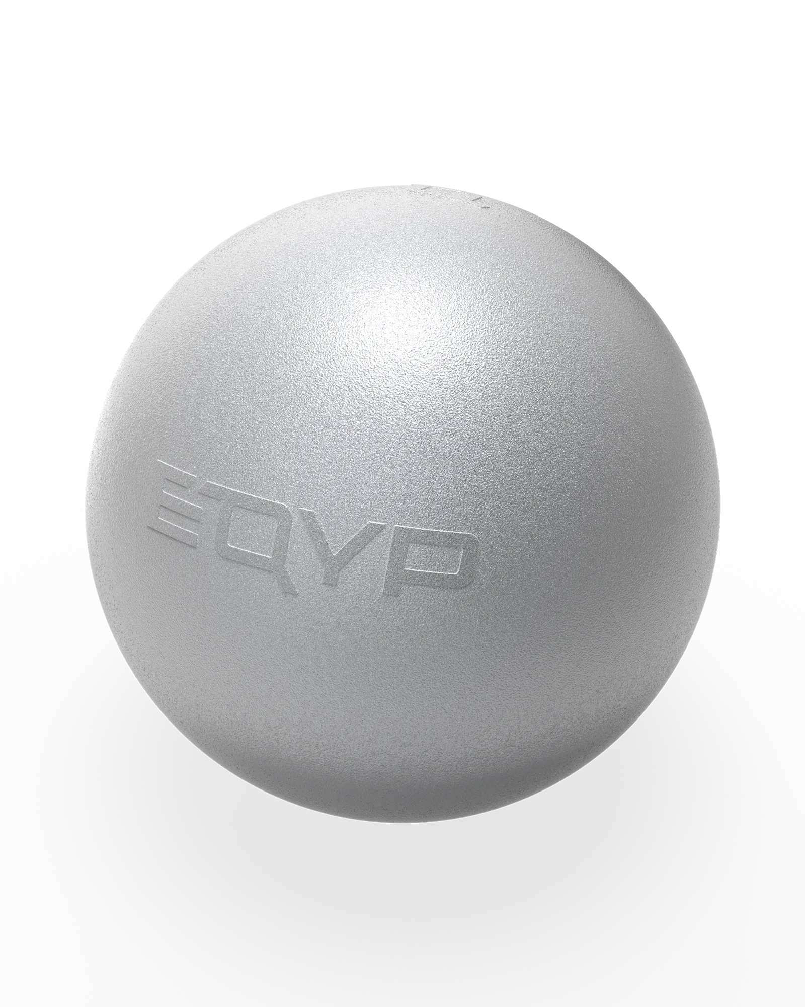 EQYP Pro Stability Ball 55cm in silver gray with embossed EQYP logo on textured surface
