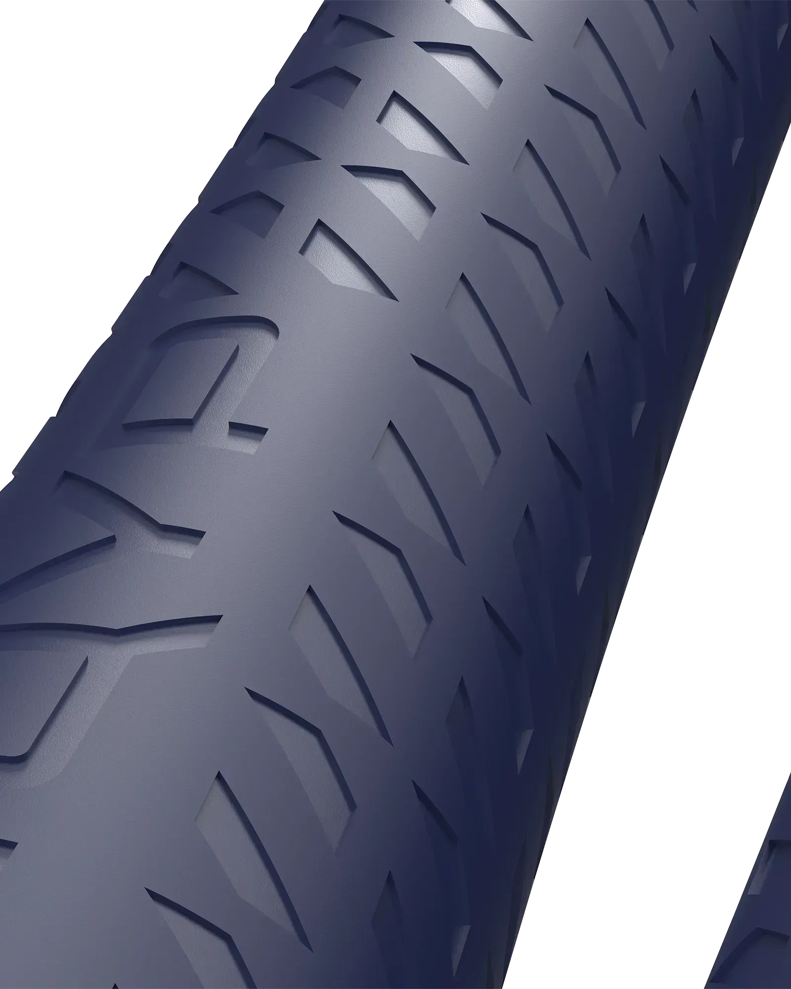 Close-up of EQYP Pro Speed Jump Rope navy blue dual-density TPU grip handle showing textured chevron pattern
