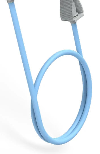 EQYP Power Tubes with Handles Heavy (50 lbs) close-up of blue latex resistance tube
