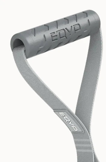 EQYP Power Tubes with Handles close-up of gray soft-grip handle with fabric strap