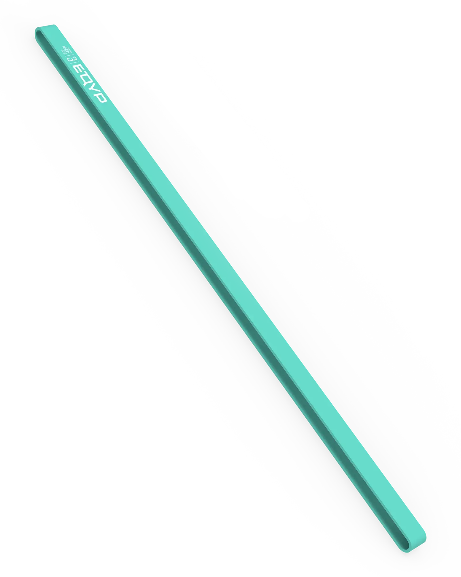 EQYP teal elastic wide super band folded flat, labeled Heavy, 18–36 KG / 40–80 LBS, Level 3 Super Bands 40-80 lbs resistance exercise loop