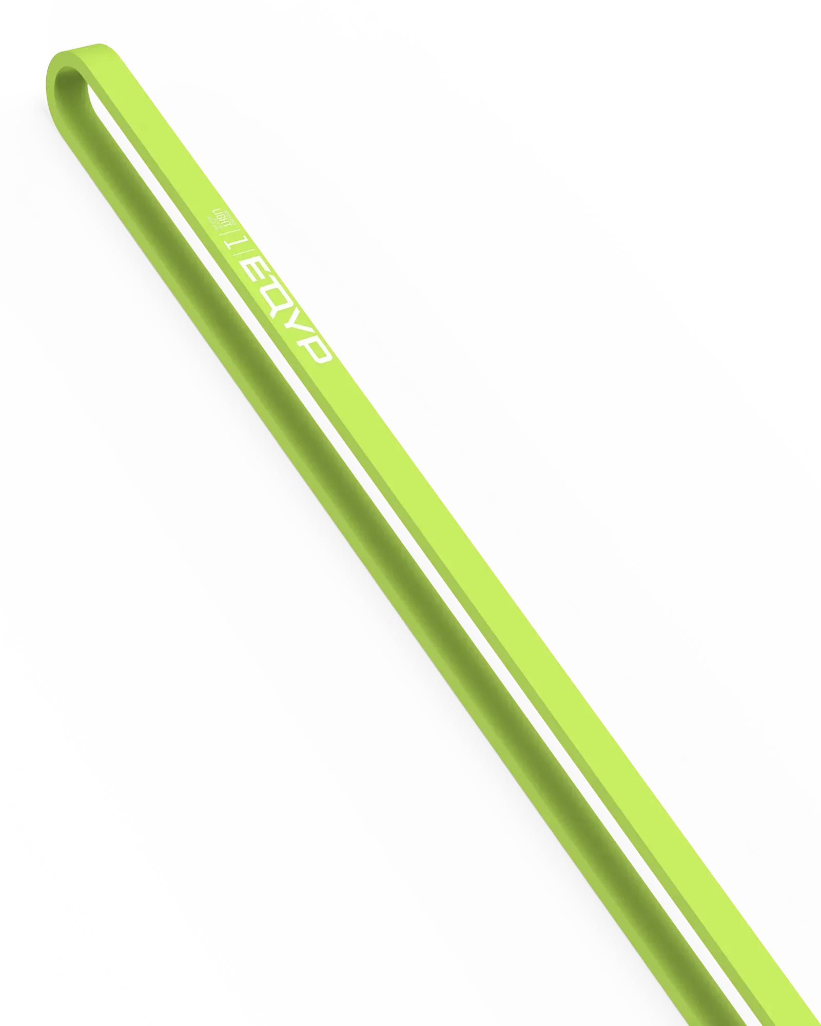 Closeup of EQYP yellow elastic super band folded flat, labeled Light, 9–14 KG / 20–30 LBS, Level 2 Super Bands 20-30 lbs resistance exercise loop