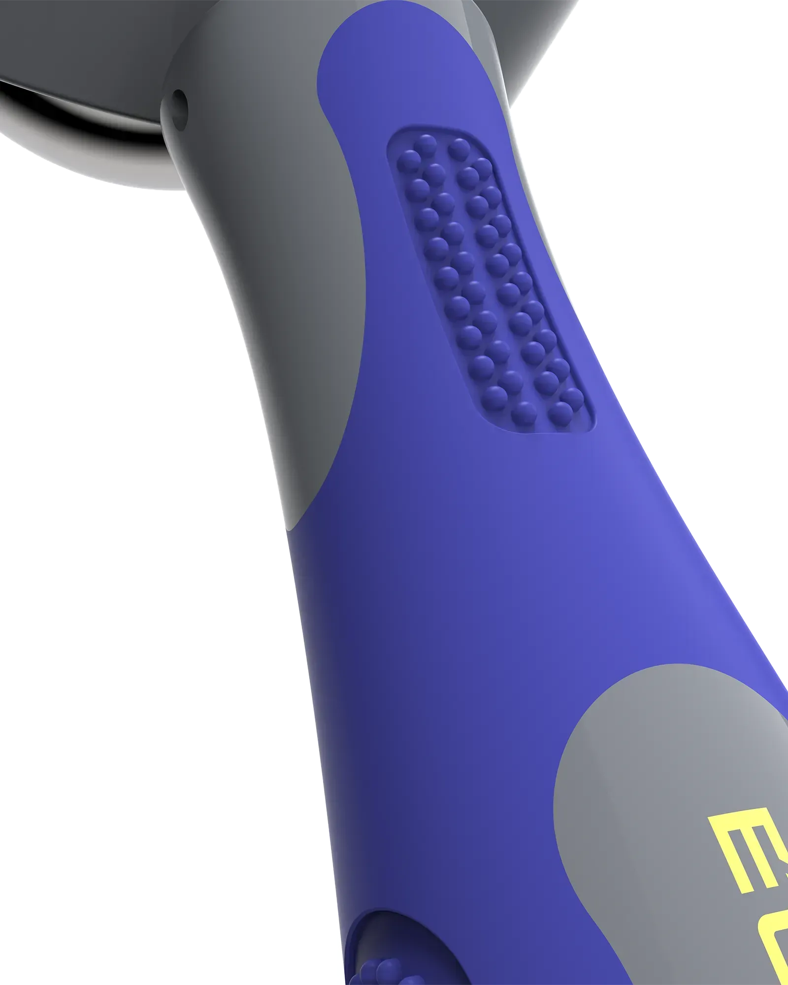 Close up of stainless steel core EQYP roller easy-grip handle