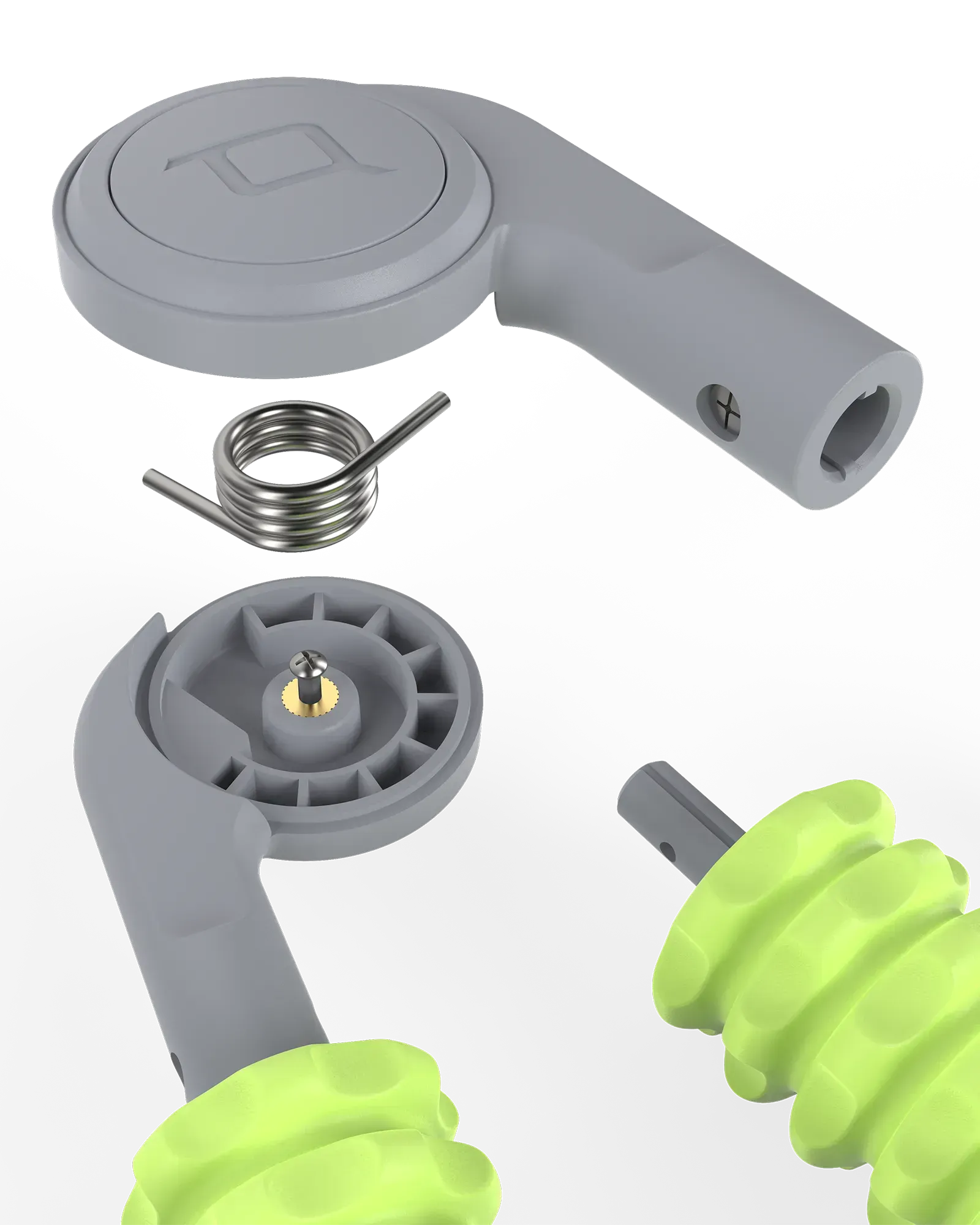 Q-Tech Muscle Compressor recovery massager spring hinge closeup