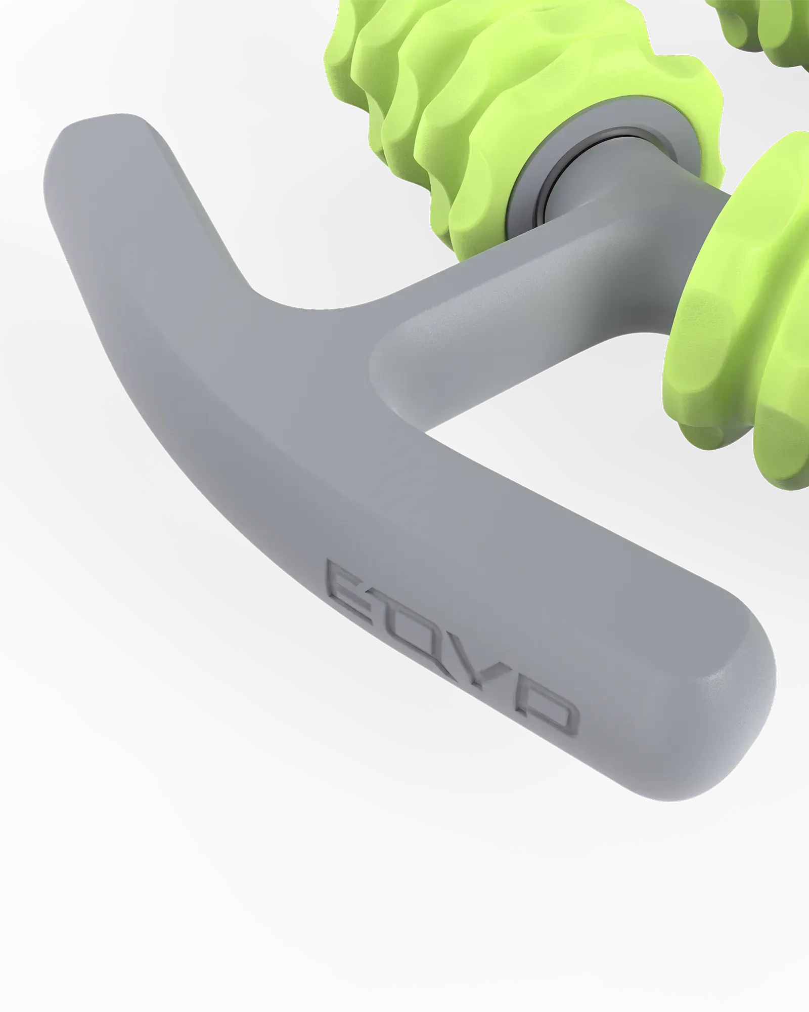 Closeup of muscle compressor with 4-point massage rollers 