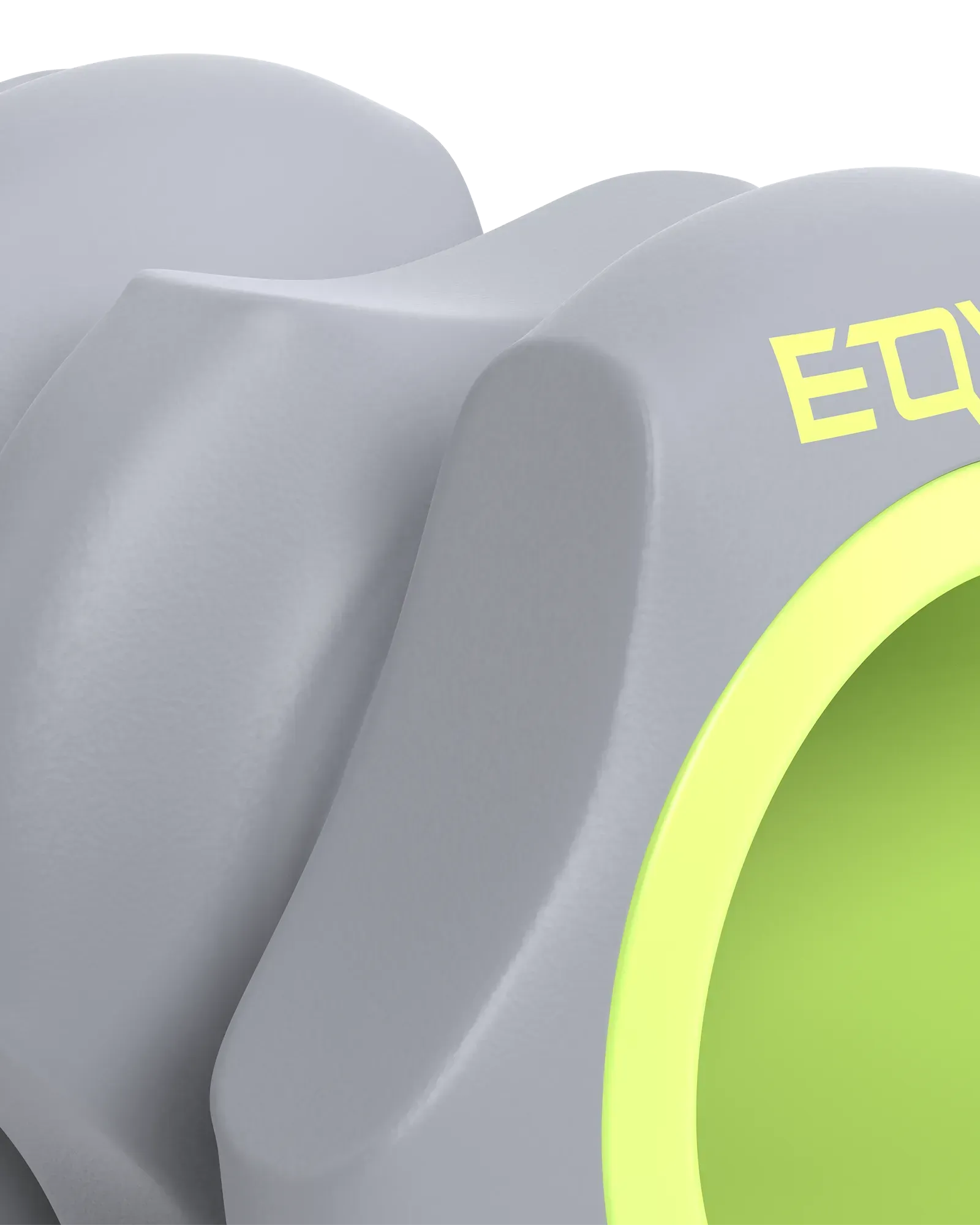 Closeup of EQYP Foot & Hand Roller showing ergonomic curved shape and variable surface texture