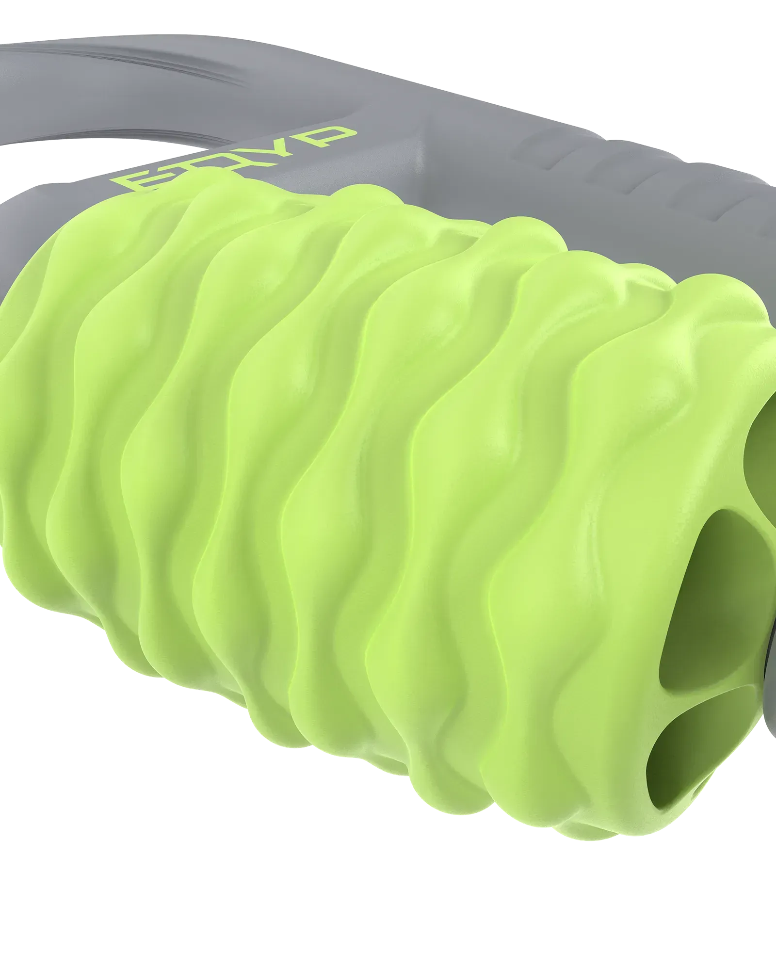 Closeup of massage roller on flex muscle compressor 