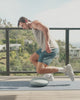 Athlete performing multiple stability  and balance exercises using EQYP Balance Disc